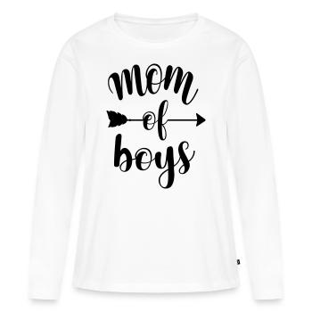 Maman fils mère fils meilleur maman des garçons fête des mères - T-shirt manches longues Premium bio Femme - blanc - Devant - Julia (174cm)