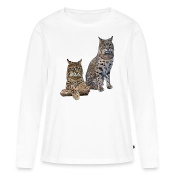 Luchs - Frauen Premium Bio Langarmshirt - Weiß - Vorne - Julia (174cm)