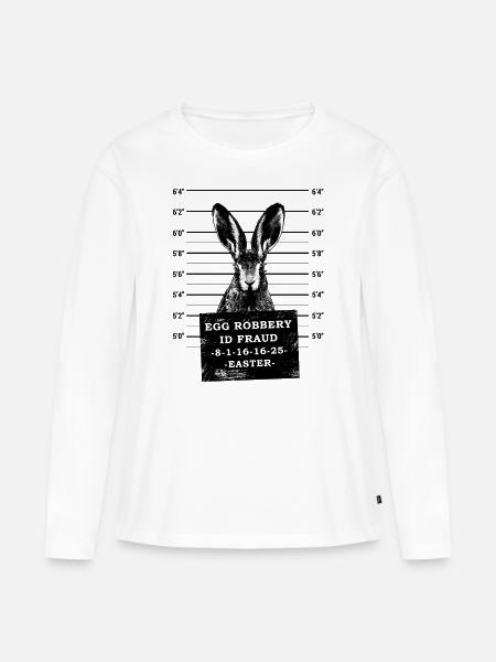 Osterhase Mugshot Hase Gesucht Polizei Ostern - Frauen Premium Bio Langarmshirt - Weiß