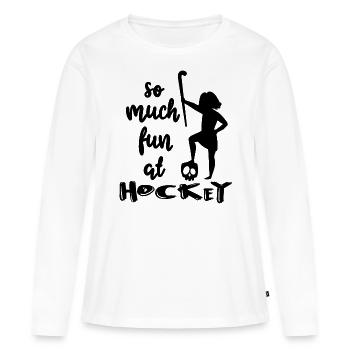 hockey sur gazon de hockey sur gazon de hockey sur gazon-fille - T-shirt manches longues Premium bio Femme - blanc - Devant - Julia (174cm)