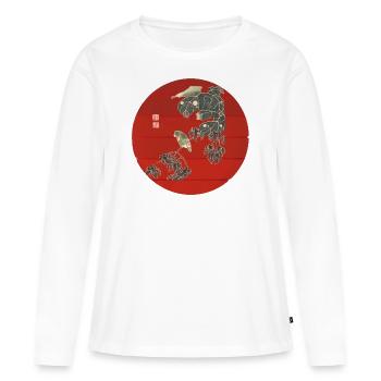 Japanese Art Vintage - Women's Premium Organic Long Sleeve Shirt - white - Front - Julia (174cm)