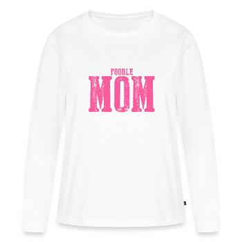 Caniche maman Chien - T-shirt manches longues Premium bio Femme - blanc - Devant - Julia (174cm)