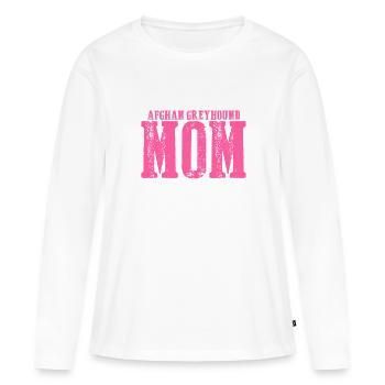 Afghan Greyhound Mom Dog - Women's Premium Organic Long Sleeve Shirt - white - Front - Julia (174cm)