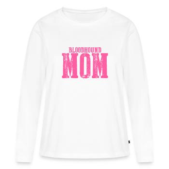 Bloodhound Maman Chien - T-shirt manches longues Premium bio Femme - blanc - Devant - Julia (174cm)