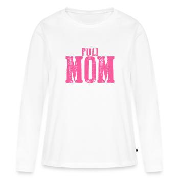 Puli maman Chien - T-shirt manches longues Premium bio Femme - blanc - Devant - Julia (174cm)