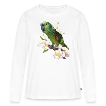 L’amazone à front bleu - T-shirt manches longues Premium bio Femme - blanc - Devant - Julia (174cm)