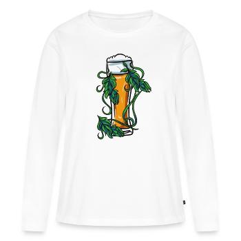 Bierglas Bier Weizenbier - Frauen Premium Bio Langarmshirt - Weiß - Vorne - Julia (174cm)