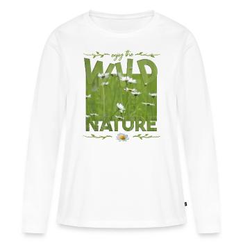 Nature sauvage Nature sauvage - T-shirt manches longues Premium bio Femme - blanc - Devant - Julia (174cm)