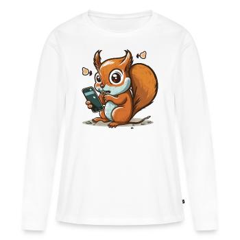 Faites défiler, écureuil ! - T-shirt manches longues Premium bio Femme - blanc - Devant - Julia (174cm)