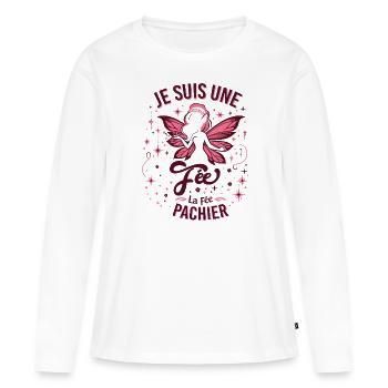 Je Suis Une Fée La Fée Pachier Cadeau Femme Humour - T-shirt manches longues Premium bio Femme - blanc - Devant - Julia (174cm)