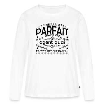 Dock Agent Geschenk Dock Agent Der echte Dock Agent - Frauen Premium Bio Langarmshirt - Weiß - Vorne - Julia (174cm)