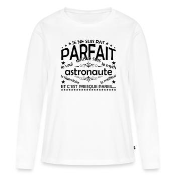 Astronaute cadeau Astronaute le vrai Astronaute - T-shirt manches longues Premium bio Femme - blanc - Devant - Julia (174cm)