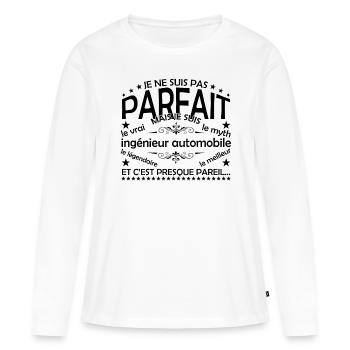 ingénieur automobile cadeau ingénieur automobile - T-shirt manches longues Premium bio Femme - blanc - Devant - Julia (174cm)