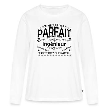 Ingenieur Geschenk Ingenieur Der echte Ingenieur - Frauen Premium Bio Langarmshirt - Weiß - Vorne - Julia (174cm)