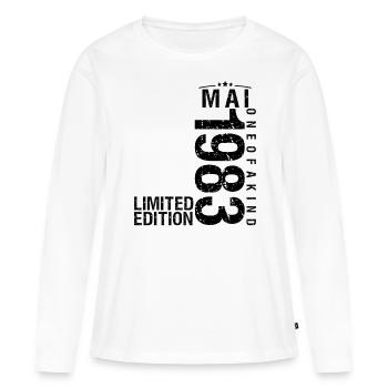 Anniversaire Mai 1983 Mai né en Mai - T-shirt manches longues Premium bio Femme - blanc - Devant - Julia (174cm)