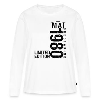 Geburtstag Mai 1980 Mai geboren im Mai - Frauen Premium Bio Langarmshirt - Weiß - Vorne - Julia (174cm)