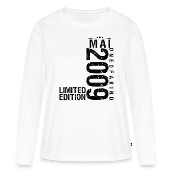 Anniversaire Mai 2009 Mai né en Mai - T-shirt manches longues Premium bio Femme - blanc - Devant - Julia (174cm)
