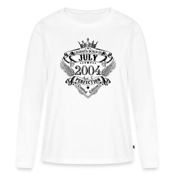 2004 Juillet 2004 anniversaire Juillet 2004 - T-shirt manches longues Premium bio Femme - blanc - Devant - Julia (174cm)