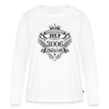 2006 Juillet 2006 anniversaire Juillet 2006 - T-shirt manches longues Premium bio Femme - blanc - Devant - Julia (174cm)