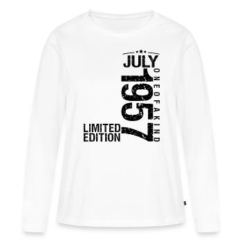 Birthday July 1957 July born in July 19 - Women's Premium Organic Long Sleeve Shirt - white - Front - Julia (174cm)