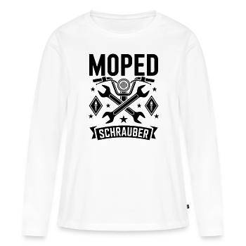 Mécanicien cyclomotoriste Atelier Mobylette - T-shirt manches longues Premium bio Femme - blanc - Devant - Julia (174cm)