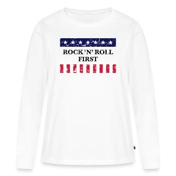 Stars & Stripes First Vintage - T-shirt manches longues Premium bio Femme - blanc - Devant - Julia (174cm)