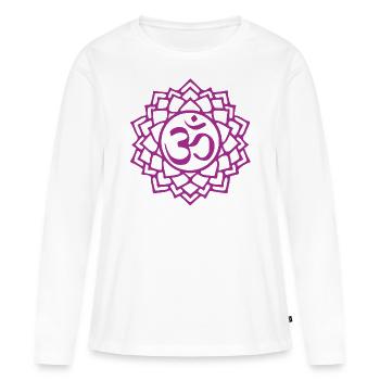 Chakra de la couronne - T-shirt manches longues Premium bio Femme - blanc - Devant - Julia (174cm)