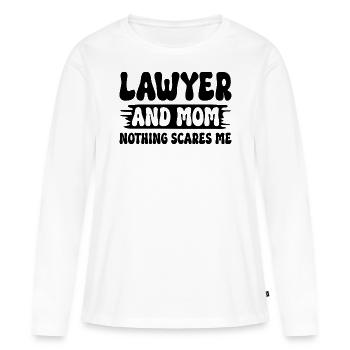 Avocate Et Maman Rien Ne M'Effraie Mère Avocate - T-shirt manches longues Premium bio Femme - blanc - Devant - Julia (174cm)