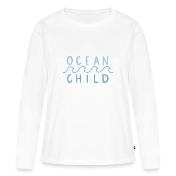 Ocean child - T-shirt manches longues Premium bio Femme - blanc - Devant - Julia (174cm)