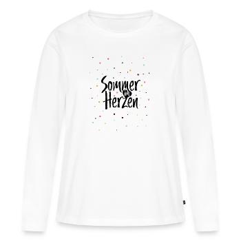 Sommer im Herzen - Fasching Karneval Konfetti - Frauen Premium Bio Langarmshirt - Weiß - Vorne - Julia (174cm)
