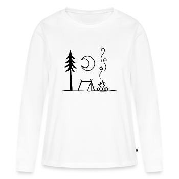 Camping Camp camp feu de camp - T-shirt manches longues Premium bio Femme - blanc - Devant - Julia (174cm)