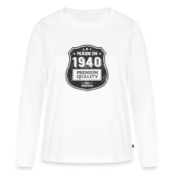 MADE IN 1940 - T-shirt manches longues Premium bio Femme - blanc - Devant - Julia (174cm)
