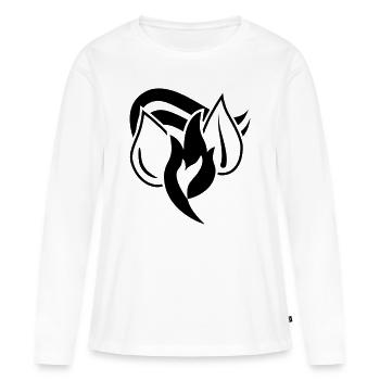 Logo Schwarz ohne Schrift - Frauen Premium Bio Langarmshirt - Weiß - Vorne - Julia (174cm)