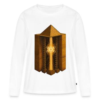 Pyramid of Chephren | Sacred Energy Reactor Art - Women's Premium Organic Long Sleeve Shirt - white - Front - Julia (174cm)