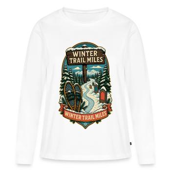 MILES DU SENTIER D’HIVER - T-shirt manches longues Premium bio Femme - blanc - Devant - Julia (174cm)