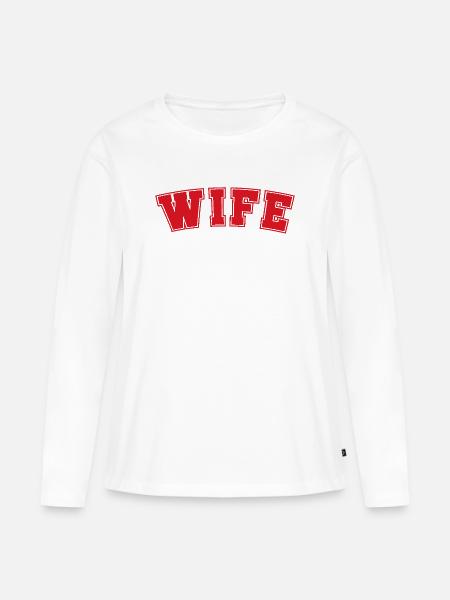 Ehefrau - Frauen Premium Bio Langarmshirt - Weiß
