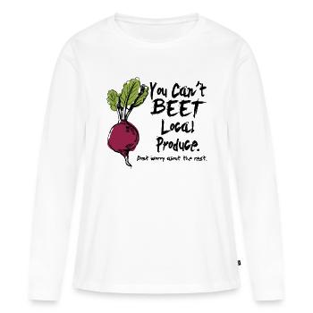 Sie können nicht Rüben Zitat - Frauen Premium Bio Langarmshirt - Weiß - Vorne - Julia (174cm)