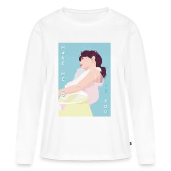 taeyeon - que je vous aime ver 2. - T-shirt manches longues Premium bio Femme - blanc - Devant - Julia (174cm)
