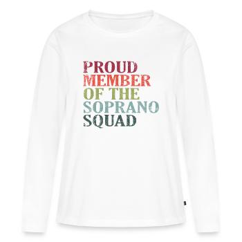 Fier membre de la Soprano Squad Vintage - T-shirt manches longues Premium bio Femme - blanc - Devant - Julia (174cm)