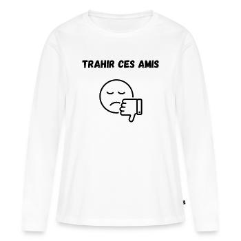 t-shirt original - T-shirt manches longues Premium bio Femme - blanc - Devant - Julia (174cm)