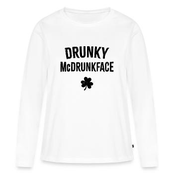 Ivrogne McDrunkface - T-shirt manches longues Premium bio Femme - blanc - Devant - Julia (174cm)
