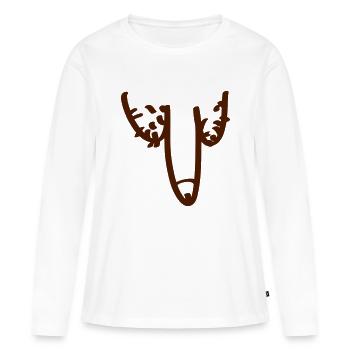 penis - T-shirt manches longues Premium bio Femme - blanc - Devant - Julia (174cm)