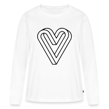 Impossible Heart, Optical Illusion - Frauen Premium Bio Langarmshirt - Weiß - Vorne - Julia (174cm)