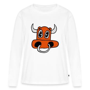 Cow - T-shirt manches longues Premium bio Femme - blanc - Devant - Julia (174cm)