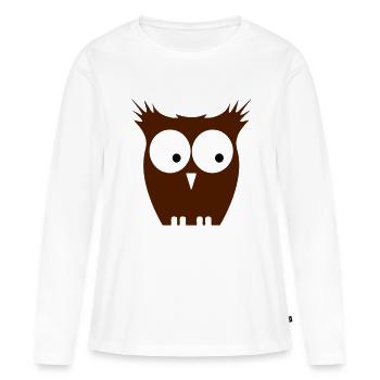 Chouette - T-shirt manches longues Premium bio Femme - blanc - Devant - Julia (174cm)