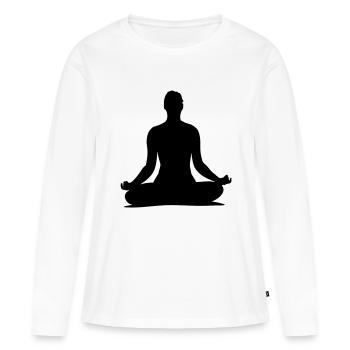 yoga___f1 - Frauen Premium Bio Langarmshirt - Weiß - Vorne - Julia (174cm)