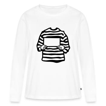 prisonnier prisoner pancarte3 empty vide - T-shirt manches longues Premium bio Femme - blanc - Devant - Julia (174cm)