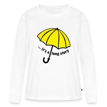 c'est une longue histoire / Umbrella - T-shirt manches longues Premium bio Femme - blanc - Devant - Julia (174cm)