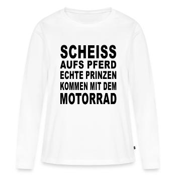 prinz auf dem motorrad - Frauen Premium Bio Langarmshirt - Weiß - Vorne - Julia (174cm)