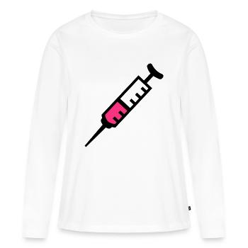 Spritze - Frauen Premium Bio Langarmshirt - Weiß - Vorne - Julia (174cm)